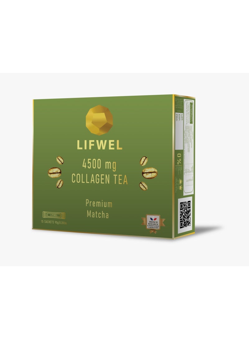 Lifwel Collagen Tea 4500 mg – Premium Matcha Collagen Sachets (15 Sachets). | Sugar Free | Gluten Free | Lactose Free | Halal Certified - Image 2